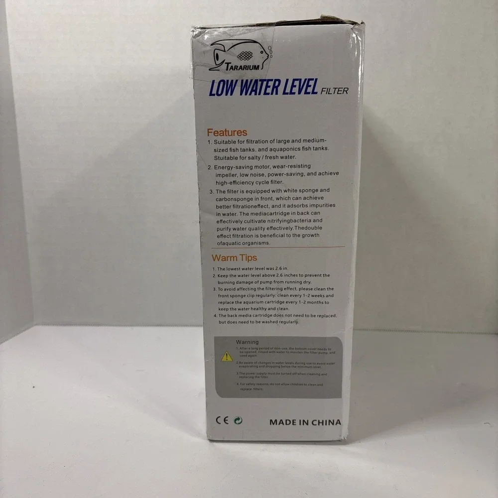 Terrarium Low Water Level Filter – Aquarium/Reptile Tank Accessory